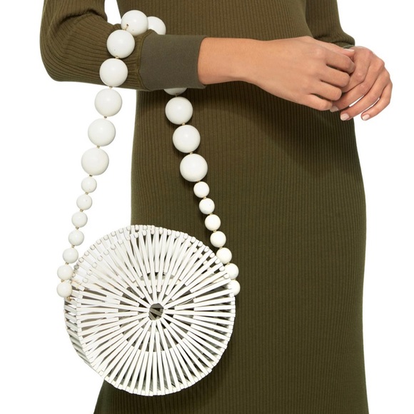Handbags - White Round Shoulder Slat Bag